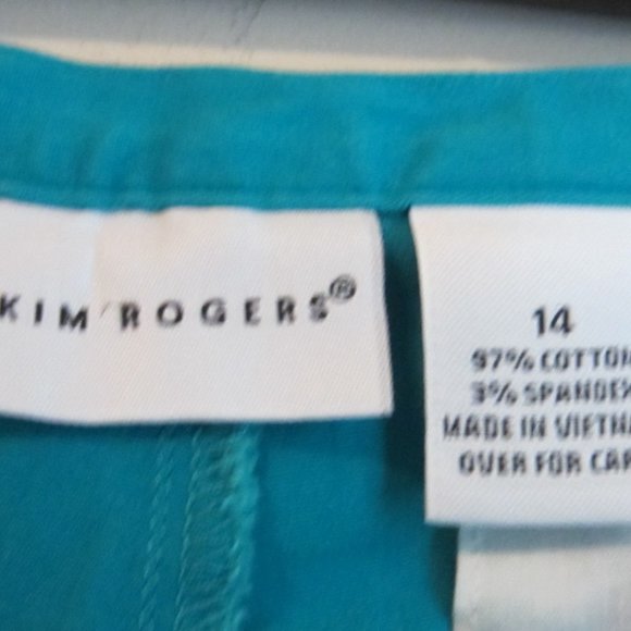 Kim Rogers - Dress Capris - size 14 -  Blue Green - Picture 3 of 3
